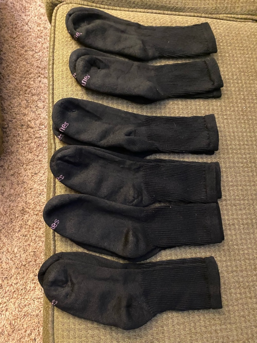 Hanes Black Crew Socks - Women's 6-Pack
